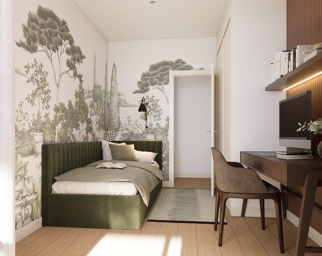 Segundo dormitorio con zona de escritorio